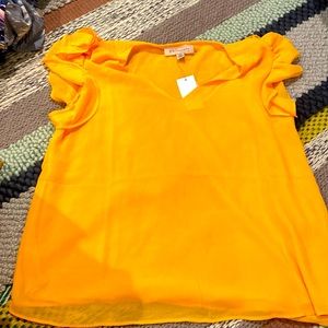 Yellow/Orange ruffle blouse, brand new!